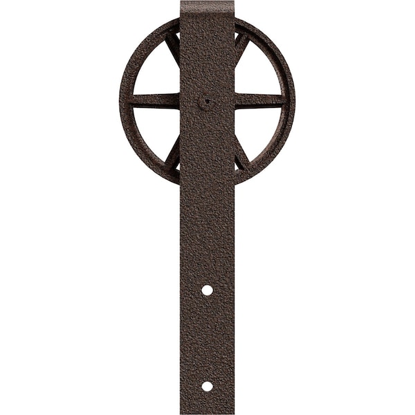 Ekena Millwork Premium Wagon Wheel Roller Hanger w/ Bolts for Barn Door for 1 3/8" Doors, Copper Vein GB60013RWCV - main